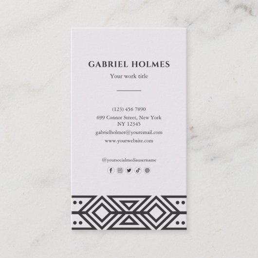 Modern professioneel monogram minimalistisch visitekaartje (Voorkant)