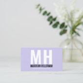 Modern Professioneel Monogram Paars Visitekaartje (Staand voorkant)