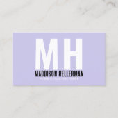 Modern Professioneel Monogram Paars Visitekaartje (Voorkant)