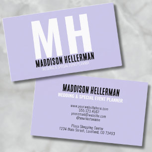 Modern Professioneel Monogram Paars Visitekaartje
