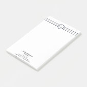 Modern professioneel monogram post-it® notes (Schuin)