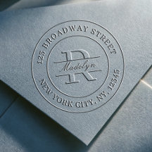 Modern professioneel monogram retouradres
