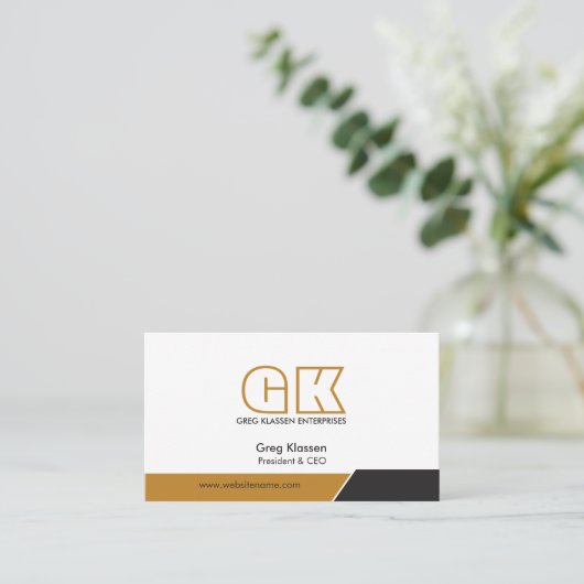 Modern professioneel monogram visitekaartje (Staand voorkant)