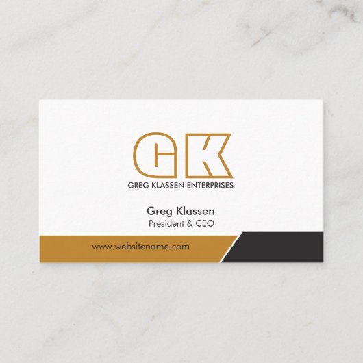 Modern professioneel monogram visitekaartje (Voorkant)