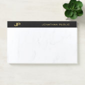 Modern Professioneel Monogram Zwart Goud Eenvoudig Post-it® Notes (Kantoor)