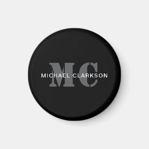 Modern professioneel monogram zwart-wit magneet