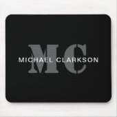 Modern professioneel monogram zwart-wit muismat (Voorkant)