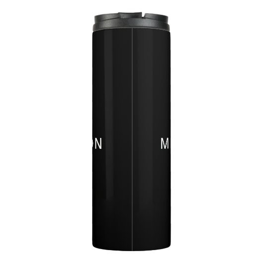 Modern professioneel monogram zwart-wit thermosbeker (Achterkant)