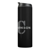 Modern professioneel monogram zwart-wit thermosbeker (Geroteerd rechts)