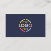 Modern Professioneel Navy Blue Company Logo Busine Visitekaartje (Voorkant)