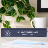 Modern Professioneel Navy Blue Kantoor Titelbureau Naambordje