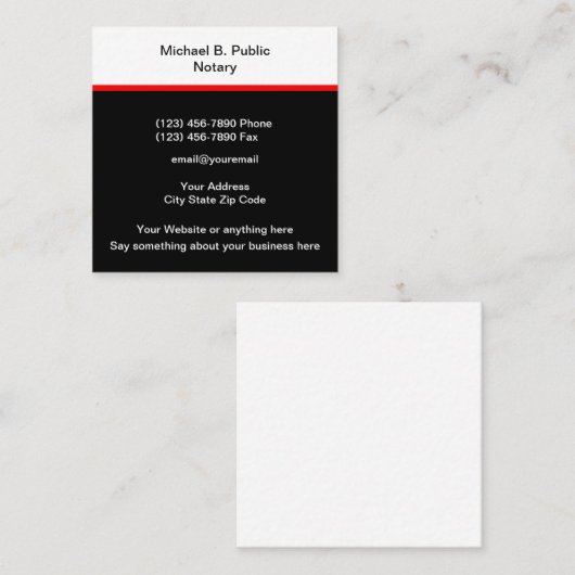 Modern professioneel notarieel ontwerp vierkante visitekaartje (Voorkant / Achterkant)