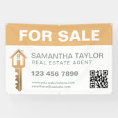 Modern professioneel onroerend goed te koop QR-cod Spandoek (Horizontaal)