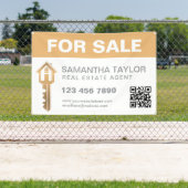 Modern professioneel onroerend goed te koop QR-cod Spandoek (Insitu)