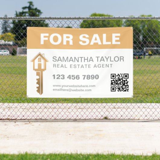 Modern professioneel onroerend goed te koop QR-cod Spandoek (Insitu)