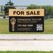 Modern professioneel onroerend goed te koop QR-cod Spandoek (Insitu)