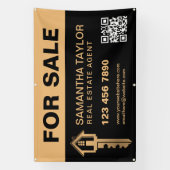 Modern professioneel onroerend goed te koop QR-cod Spandoek (Verticaal)