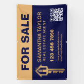 Modern professioneel onroerend goed te koop QR-cod Spandoek (Verticaal)