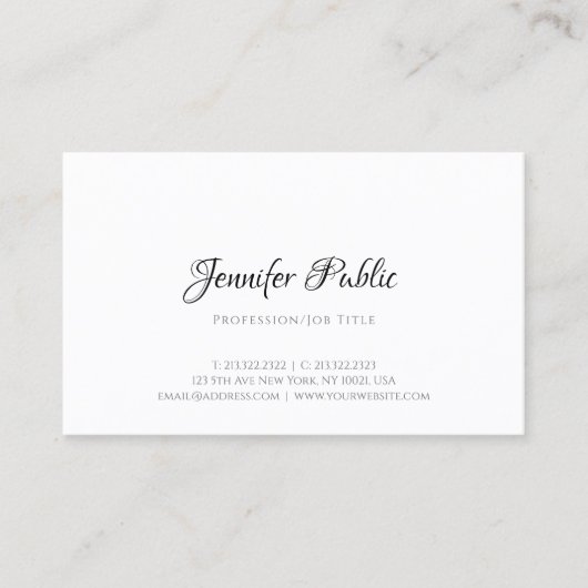 Modern Professioneel Ontwerp Elegante Eenvoudige S Visitekaartje (Voorkant)