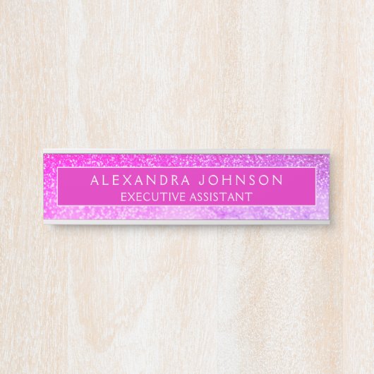 Modern professioneel Paarse glitter marmer Deurbordje (Voorkant)