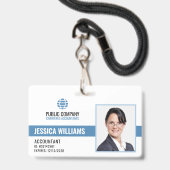 Modern Professioneel Personeel Medewerker ID Badge (Voorzijde met lanyard)
