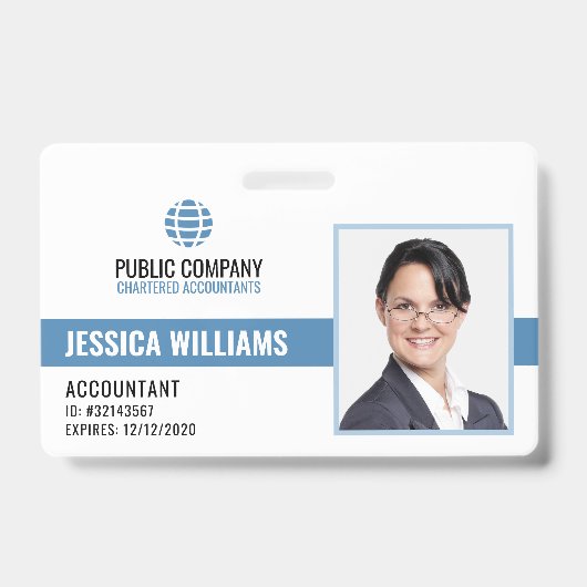 Modern Professioneel Personeel Medewerker ID Badge (Voorzijde)