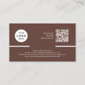 Modern professioneel QR CODE logo foto bruin Visitekaartje (Achterkant)