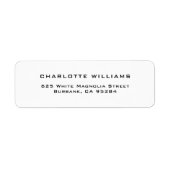 Modern professioneel retour adreslabel etiket (Voorkant)