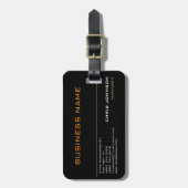 Modern Professioneel Rijk Zwart Bagagelabel (Voorkant verticaal)