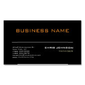 Modern professioneel rijk zwart Visitekaartje Magnetisch Visitekaartje (Voorkant)