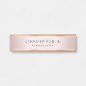 Modern Professioneel Roos Gouden Elegante Sjabloon Deurbordje (Voorkant)