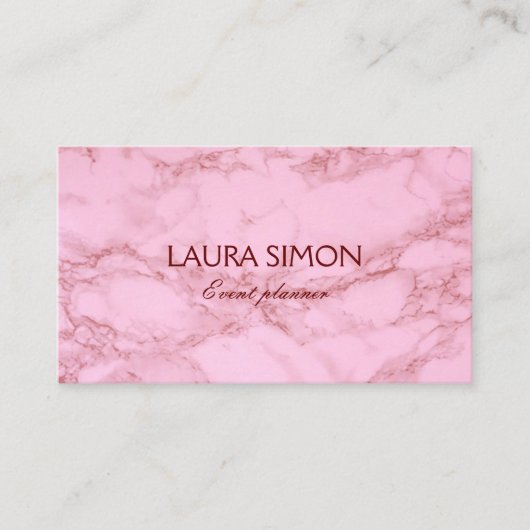 Modern professioneel roos marmer visitekaartje (Voorkant)