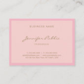 Modern professioneel roze handschrift elegant visitekaartje (Achterkant)