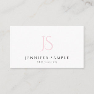 Modern Professioneel Roze Monogram Elegant Eenvoud Visitekaartje
