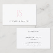 Modern Professioneel Roze Monogram Elegant Eenvoud Visitekaartje (Voorkant / Achterkant)