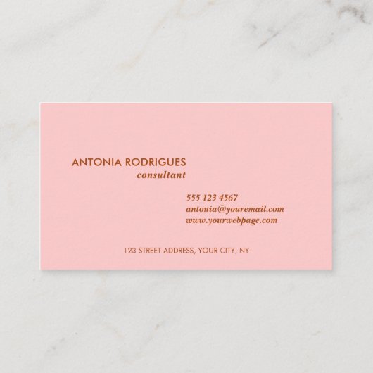 Modern professioneel roze Visitekaartje (Achterkant)