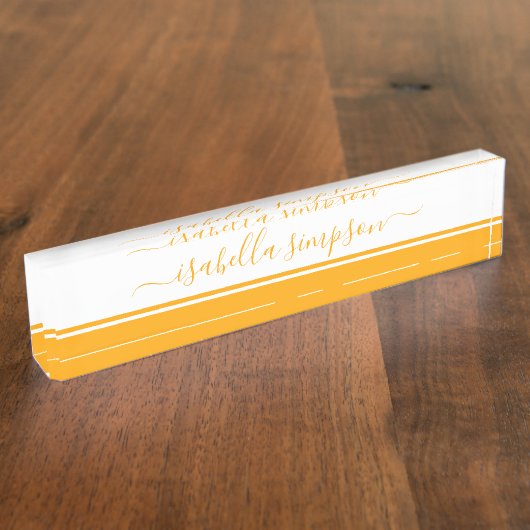 Modern professioneel Sinaasappel Naambordje (Zijkant)