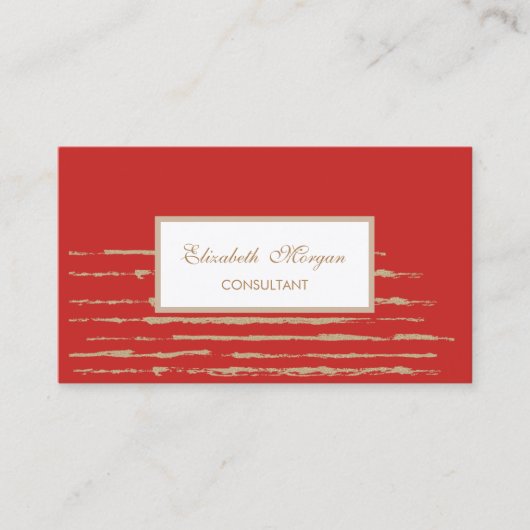 Modern professioneel stijlvol, gestreept visitekaartje (Voorkant)