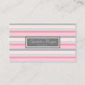 Modern professioneel stijlvol grijs Lijst, stripes Visitekaartje (Voorkant)