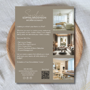 Modern professioneel taupe bedrijf flyer