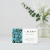 Modern professioneel turquoise stenen goud visitekaartje (Staand voorkant)