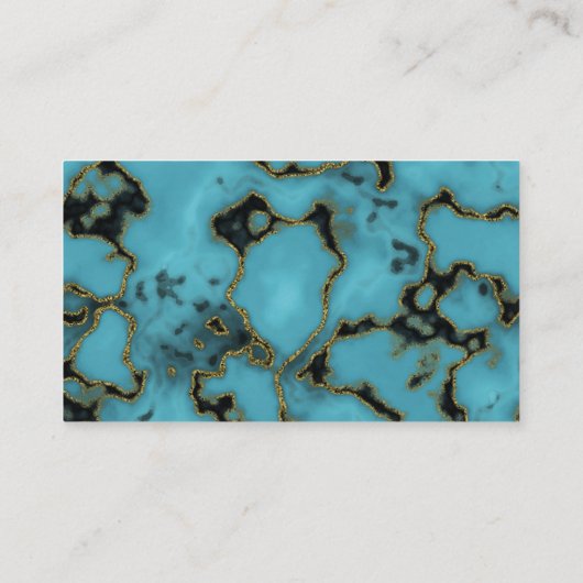 Modern professioneel turquoise stenen goud visitekaartje (Achterkant)