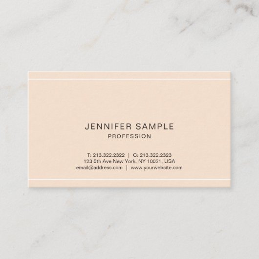 Modern Professioneel Verfijnd Eenvoudig Duidelijk Visitekaartje (Voorkant)