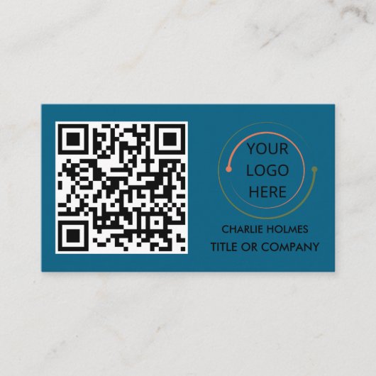 Modern professioneel Visitekaartje met QR-code (Voorkant)