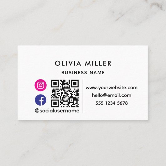 Modern professioneel Visitekaartje met QR-code (Achterkant)