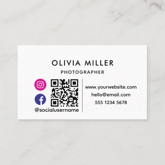 Modern professioneel Visitekaartje met QR-code (Achterkant)