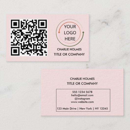 Modern professioneel Visitekaartje met QR-code (Voorkant / Achterkant)