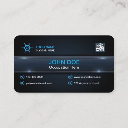 Modern professioneel Visitekaartje met QR-code (Achterkant)