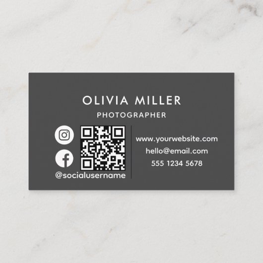 Modern professioneel Visitekaartje met QR-code (Achterkant)