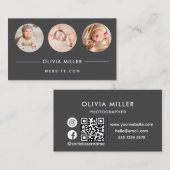 Modern professioneel Visitekaartje met QR-code (Voorkant / Achterkant)